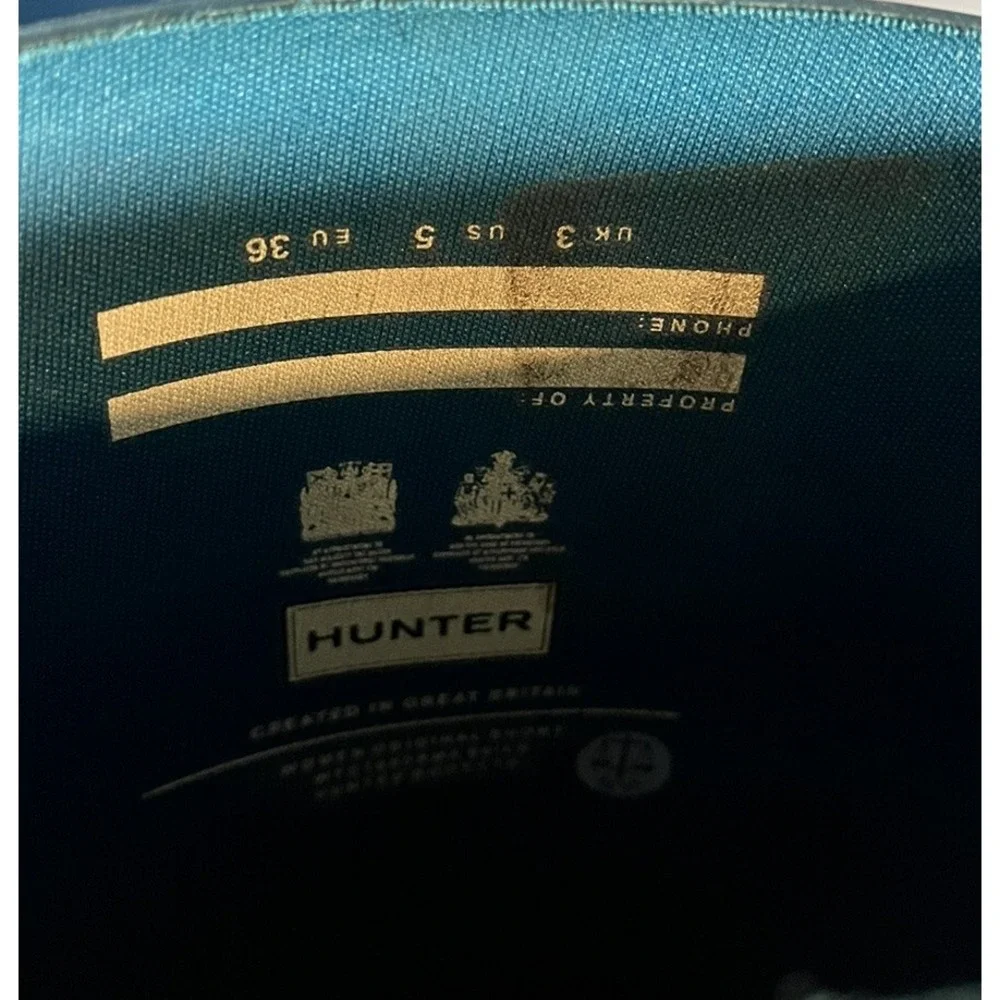 Hunter Rain Boots Youth Kids' 5M US Size Blue Rubber